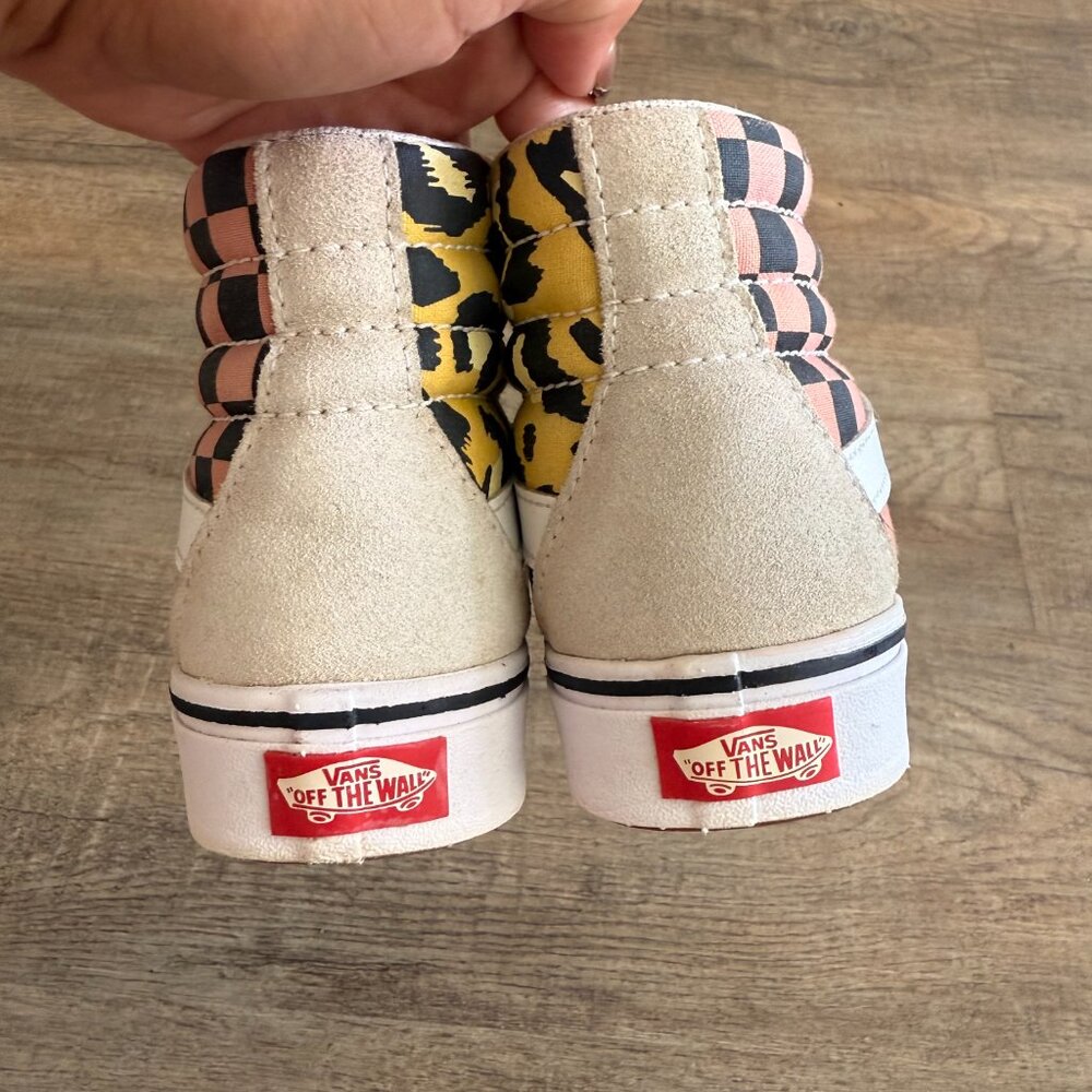 EXCELLENT Checker + Animal Print Vans Size 6 - Picture 7 of 7